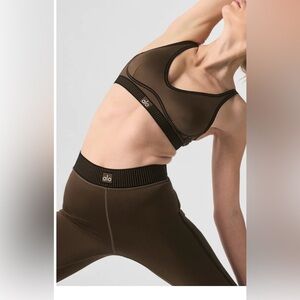 ALO Yoga Airlift Line Up Bra in Cherry Cola